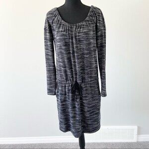 Loft Space Dye Scoop Neck Casual Dress Waist  Tie